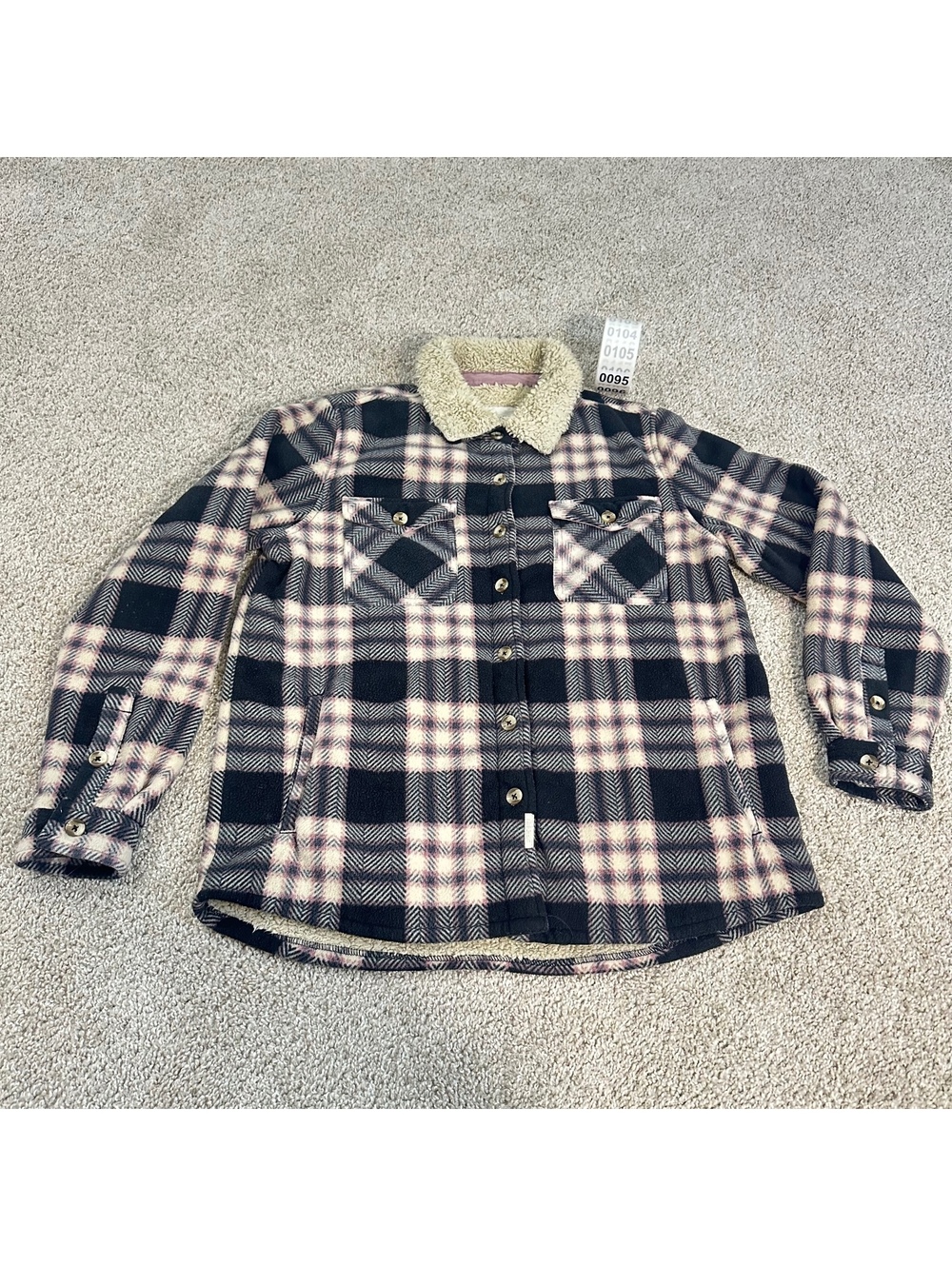 Soho Apparel plaid sherpa-lined jacket